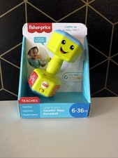 Fisher Price Countin Reps Dumbbell Baby Toy Lights Sounds 6-36M