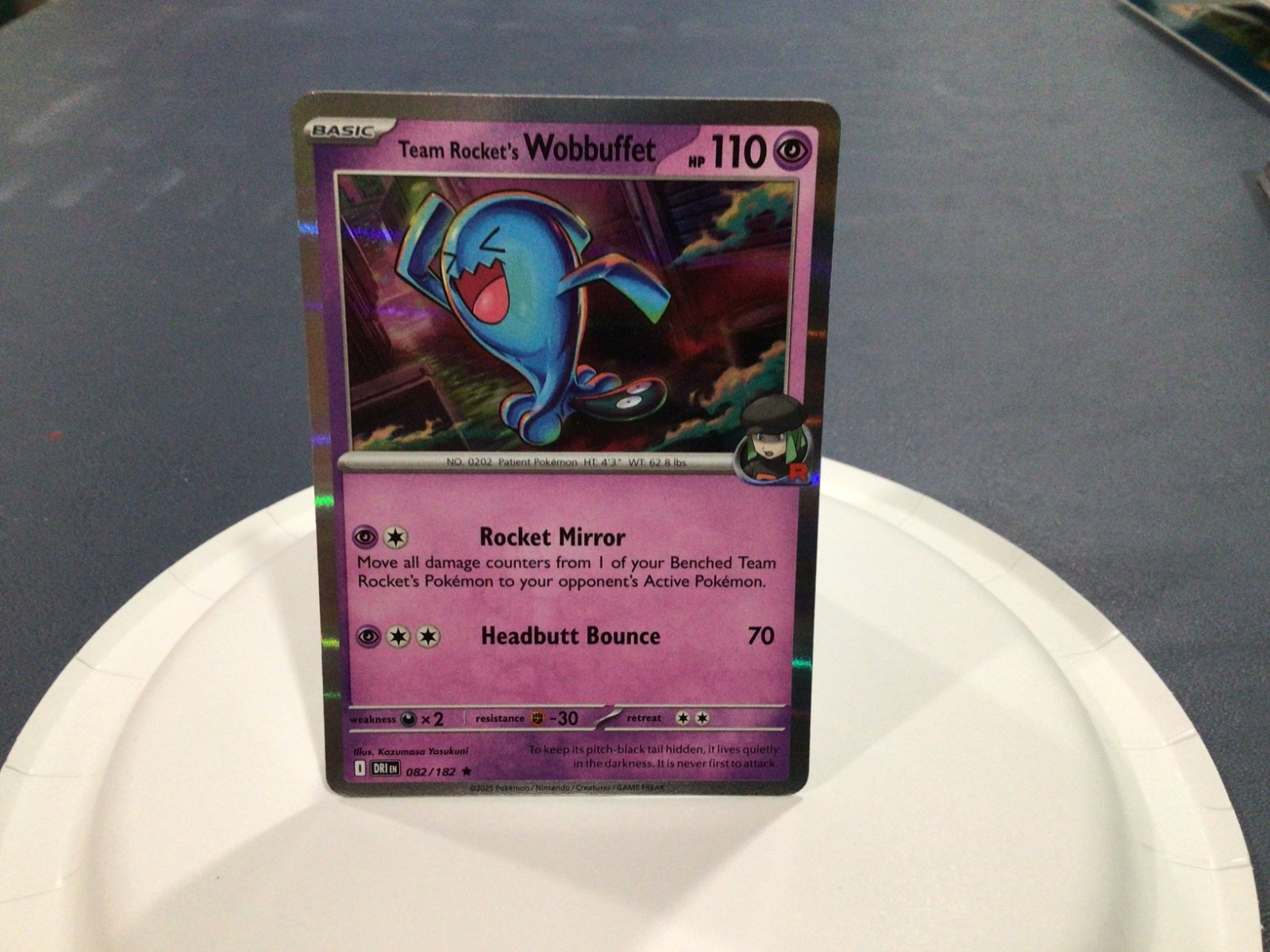 POKEMON RARE FOIL HOLO TEAM ROCKET’S WOBBUFFET 82/182