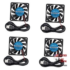60mm Fan, 4-Pack 5Volt 0.18A USB 60x60x10mm 6010 Brushless DC 6010 5V USB