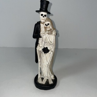 Skeleton Wedding Couple Figurine Decoration Halloween Day Of The Dead 9  Tall