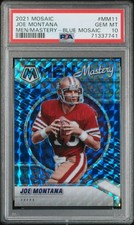 2021 Mosaic Men of Mastery BLUE Mosaic /99 JOE MONTANA PSA 10 #MM11 49ERS HOF