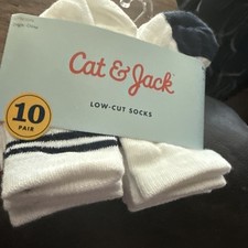 Cat & Jack Infant Low-Cut Socks Gripper Bottoms ( 6-12 Months) -White & Colored