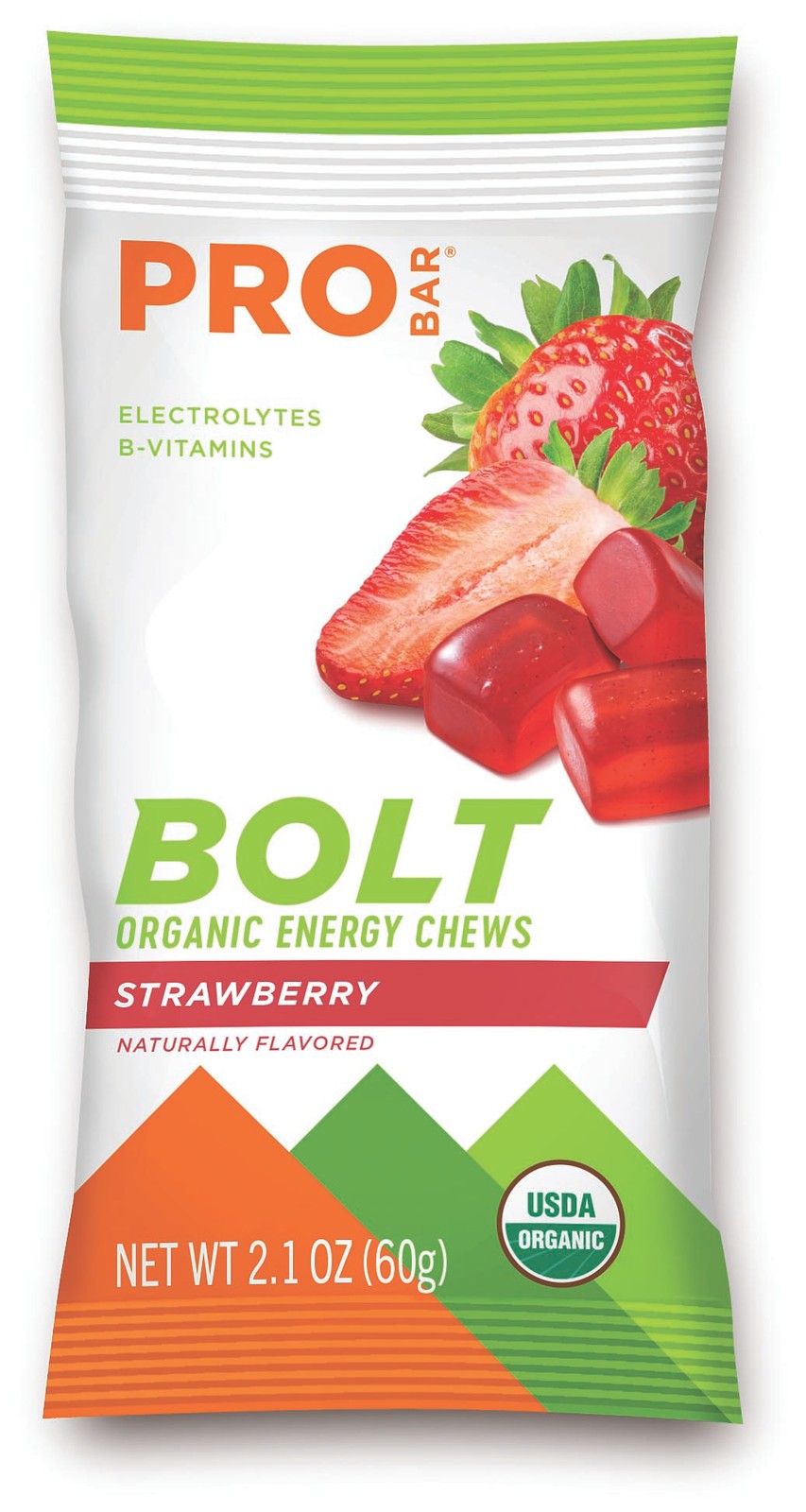 Энергетические жвачки Probar Bolt Organic Strawberry Электролиты витамины группы В - 8190₽