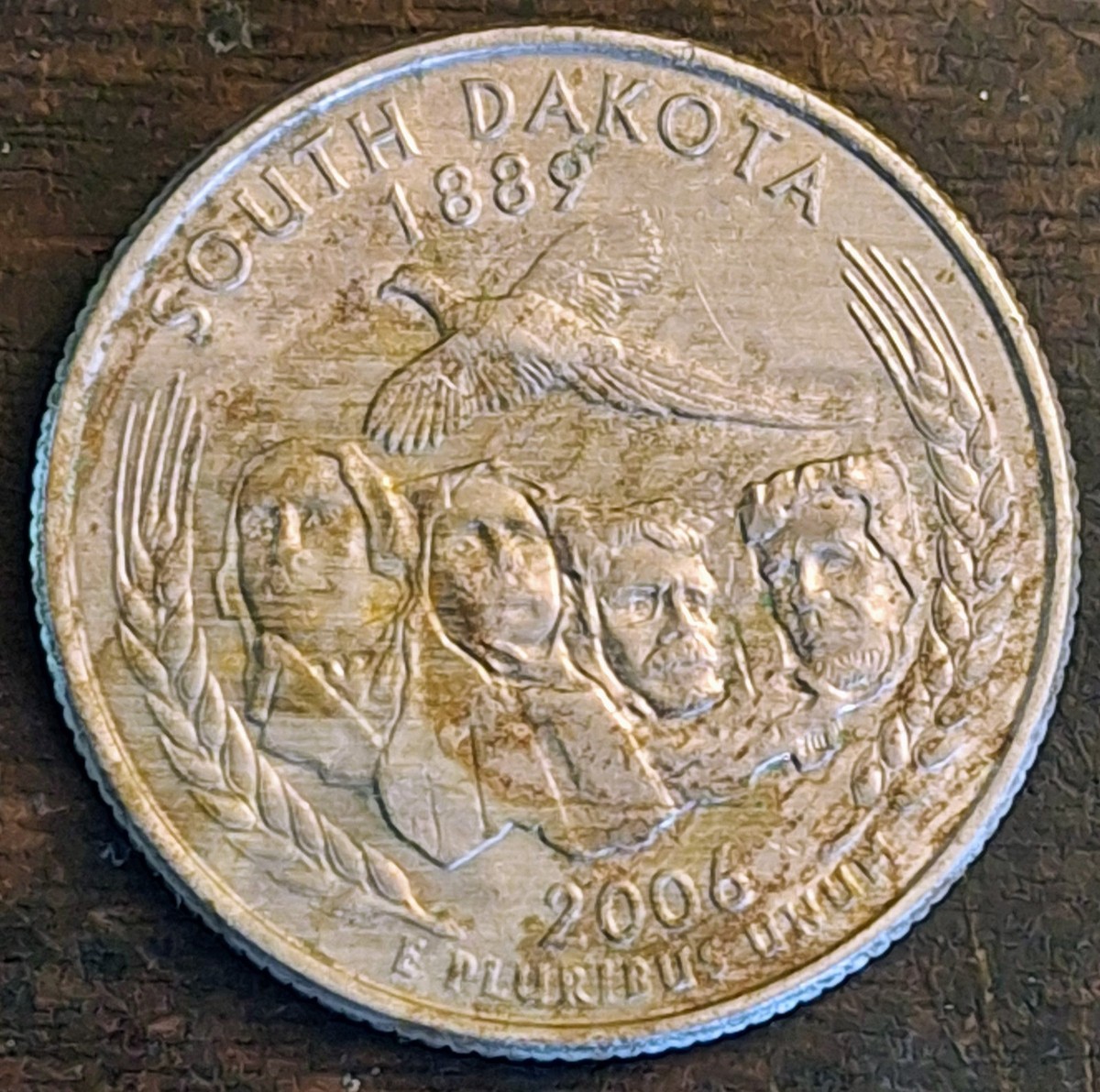2006 D South Dakota Quarter missing Clad both sides + Struck thru