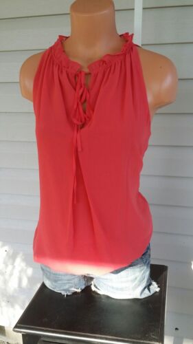 Max Edition Petite Sleeveless Top Blouse Shirt Chiffon Lined Deep Coral MSRP $88 - Picture 1 of 9