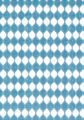 Slate BLUE Art Deco Leaf Vinyl Contact Paper Wall Shelf Drawer Liner Peel Stick