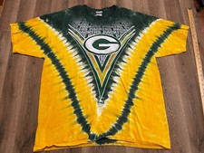 Majestic Shirt, Men's Size XL, Green Yellow, Tie Dye, NFL Green Bay Packers 90s