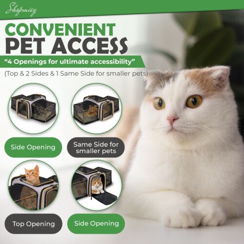Pet Carrier Bag For Cats & Dogs, Foldable Waterproof With Removable Fleece Mat - Picture 2 of 7
