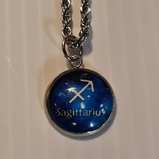 ZODIAC SIGN SAGITTARIUS Pendant Charm / 20" STAINLESS STEEL ROPE NECKLACE