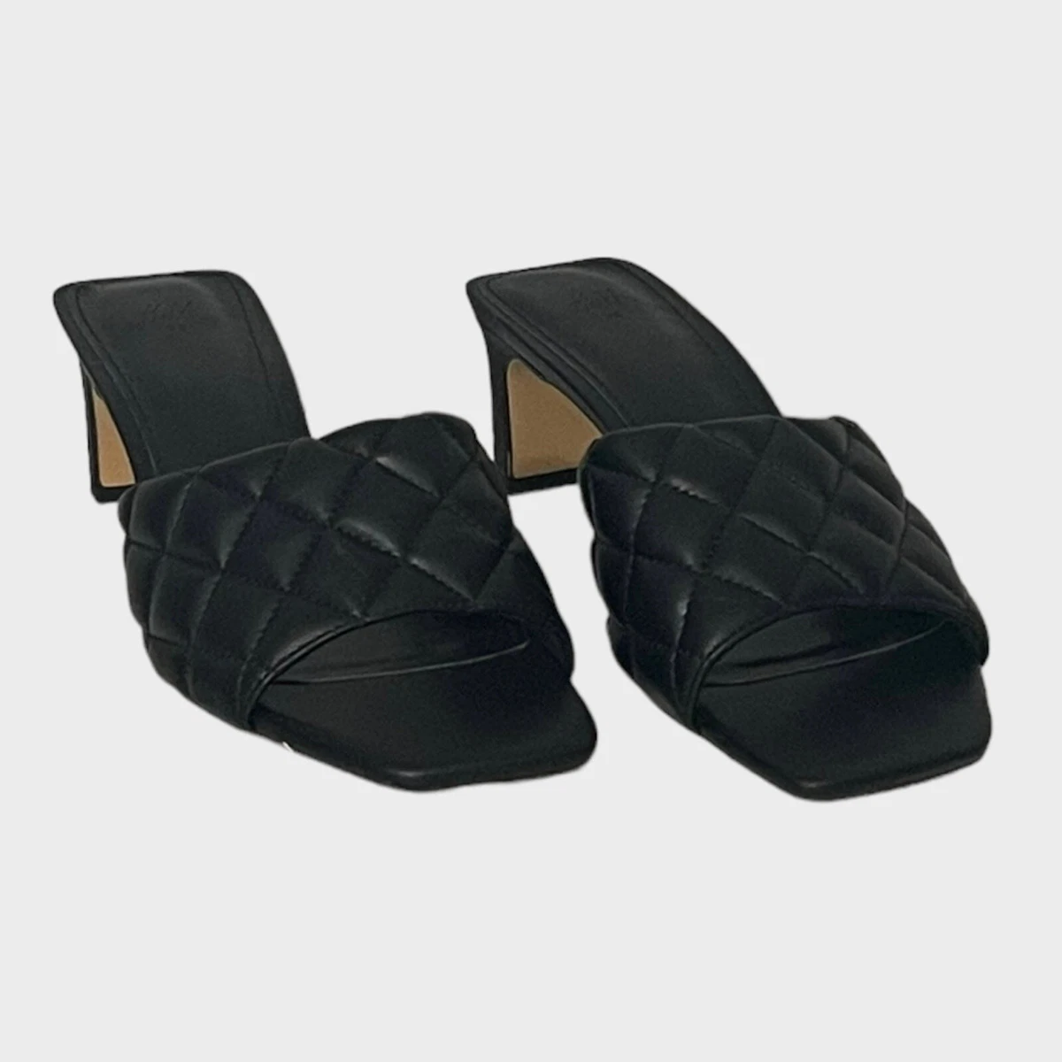 H M Black Quilted Mules Sandal 38 eBay