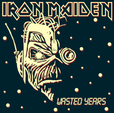 Iron Maiden Wasted Years Patch - 8.5x8 Cm Mit Metal Glitter Faden