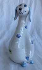 VTG MCM ITALIAN POTTERY WHIMSICAL DOG FIGURINE COIN BANK 8” Retro Cottagecore