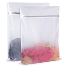 2 Pack 20x24 inch Mesh Wash Bag with Zipper for Lingerie Sweater Garment
