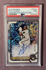 Felix Valerio 2022 Bowman Prospect Auto CPA-FV Speckle Refractor /299 PSA 9