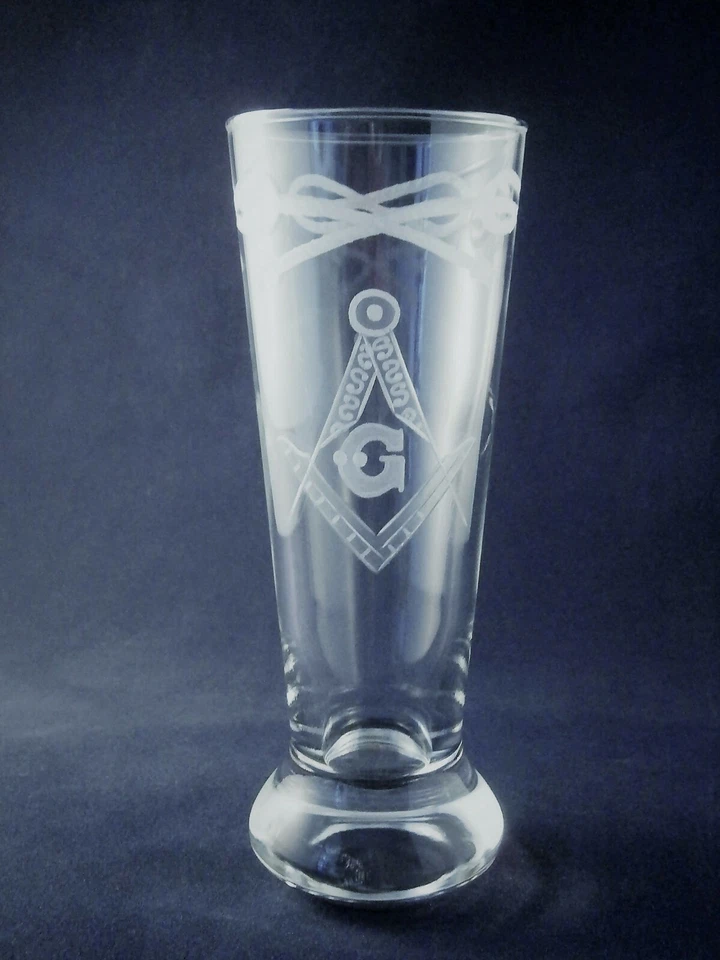 Logen-Glas Kanone m. Freimaurer Motiv Freemason glass - Bild 1 von 1
