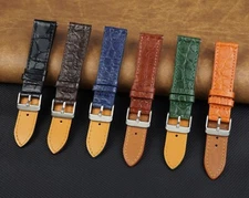 Crocodile Leather Watch Band Flat Genuine Crocodile Watch Strap Quick Release