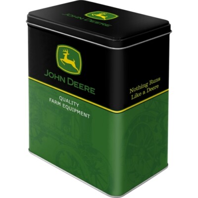 John Deere Black/Green Logo -  Blechdose   20x14x10cm neu+ovp