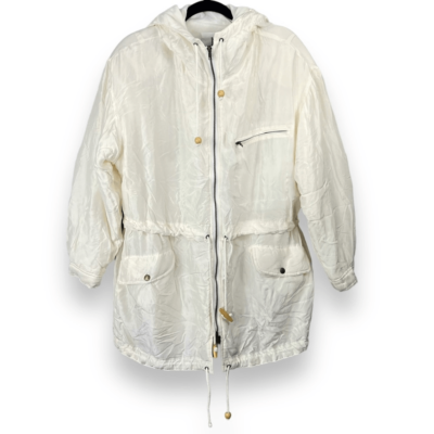 Vintage NY 10018 Silk Puffer Jacket Medium Women's Full Zip Hooded