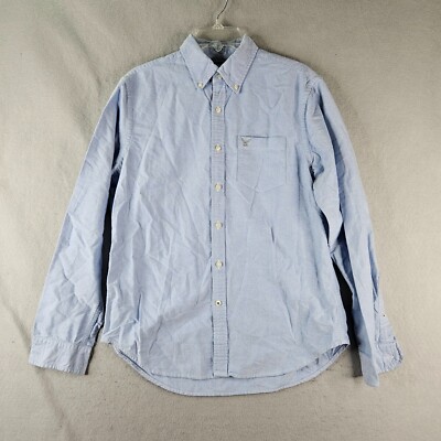 American Eagle Shirt Mens Medium Blue Slim Fit Basic Office School Minimal  | eBay