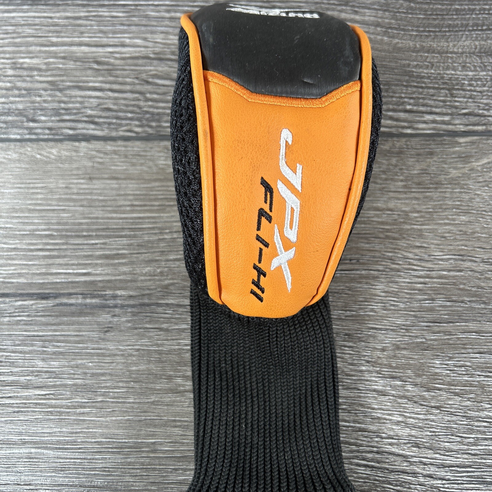 SAOLA Mizuno JPX FLI HI 6 Hybrid Rescue Head Cover solo calza copricapo nero arancione