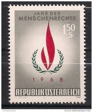Austria 1968 UN International Year of the Elderly Human Rights Badge Flame1v MNH