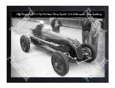 Historic Cliff Bergere in the #3 Noc-Out Hose Clamp Special 1946 Indy Postcard