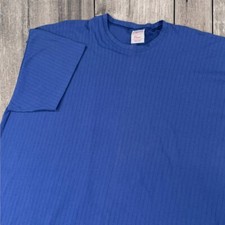 Vintage 90s Deco Sport T Shirt Womens One Size Blue Single Stitch Made in USA
