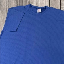 Vintage 90s Deco Sport T Shirt Womens One Size Blue Single Stitch Made in USA