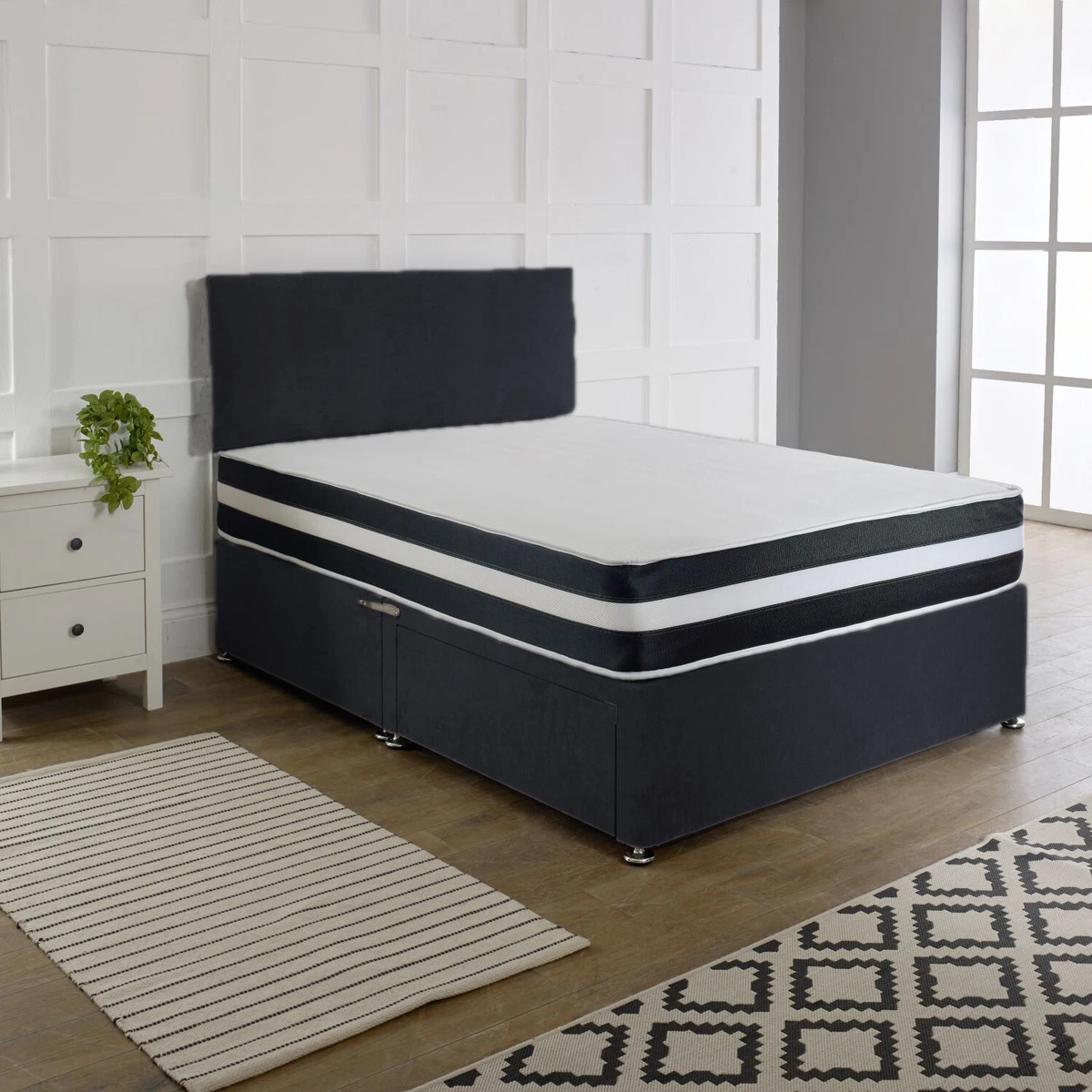 Queen bed and base cheap set