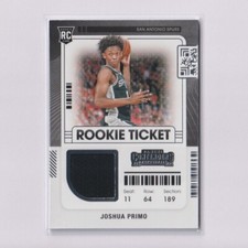 2021-22 Panini Contenders Rookie Ticket Swatches Black #RTS-JPR Joshua Primo RC