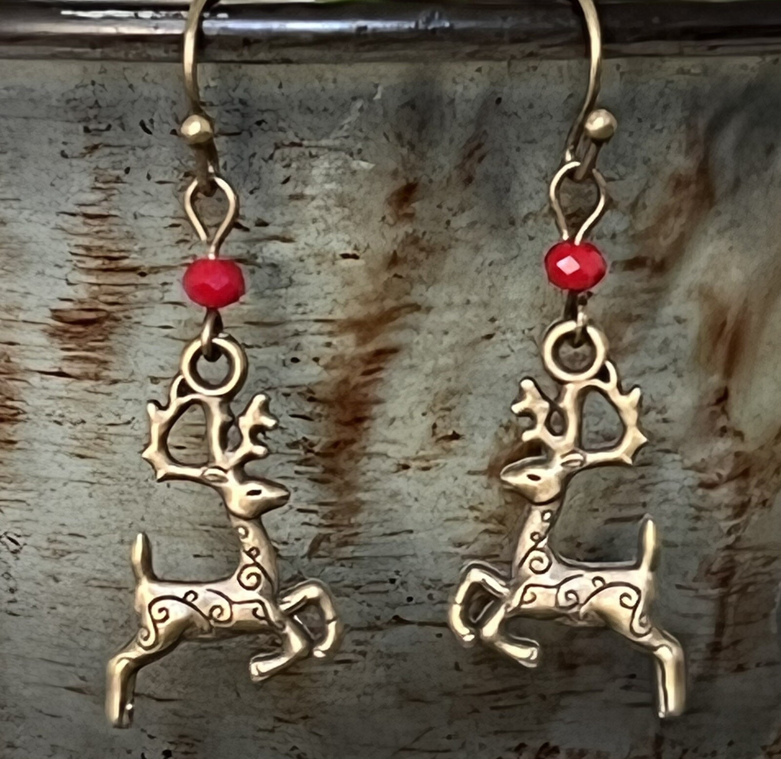 Rudolf the Red Nosed Reindeer Dangle Earrings. Holidays. Christmas