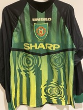 Original Manchester United Goalkeeper Shirt 1997/1998 Mens Medium Umbro