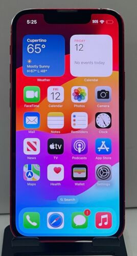 Apple iPhone 13 Mini 128 Go - Arrière et objectif fissurés rouge (débloqué) **LIRE** - Photo 1/9
