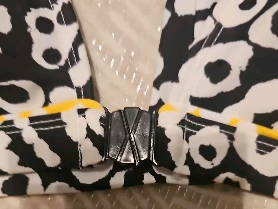 a.n.a. TRAJE DE BAÑO BIKINI 2 PIEZAS TALLA 12 BLANCO NEGRO AMARILLO CIERRE DELANTERO TOP Foto 4 de 4