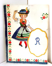 besticktes Taschentuch Initiale R Vintage 60s Germany Baumwolle versiegelt Kawaii
