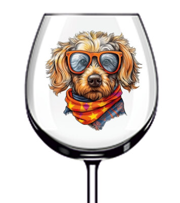 12x Hund Valentinstag Bunte Weinglas Flasche Vinyl Aufkleber Aufkleber A7558