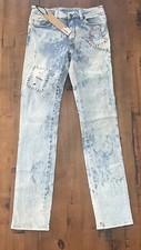 Ksubi Jeans Womens 27 Acid Wash Blue Distress...