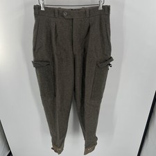 Vintage 1940s Crown WW2 Swedish Army Military Wool Cargo Pants Trousers Size 32