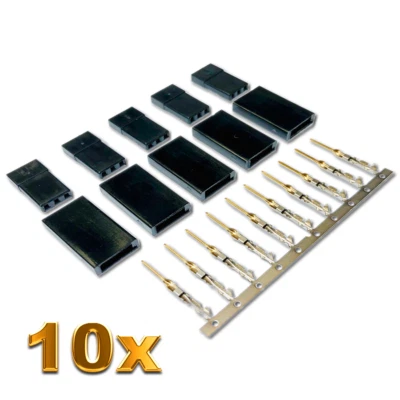 ✅ 10 Stück Male Servo Stecker Vergoldet JR Graupner Futaba kompatibel Crimp Pins