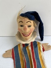 Vintage German Kersa Hand Puppet Felted Face Straw Good Condition Jester Clown