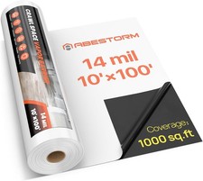 ABESTORM 14 Mil Vapor Barrier for Crawl Space 10'x100' Thick Plastic Sheeting