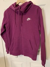 Nike Women Sz XS Sweatshirt Purple Hoodie Swoosh Logo Fleece Pullover