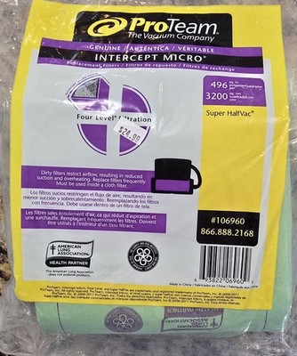 Vacuum cleaner bags ProTeam 106960 Intercept Micro Super HalfVac 10 PER PACKAGE
