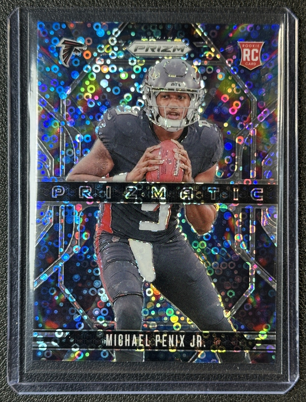 MICHAEL PENIX JR. 2024 PANINI PRIZM #10 ROOKIE PRIZMATIC NO HUDDLE RC FALCONS