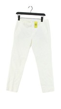 Mango Women's Suit Trousers UK 10 Cream Cotton with Elastane Dress Pants
