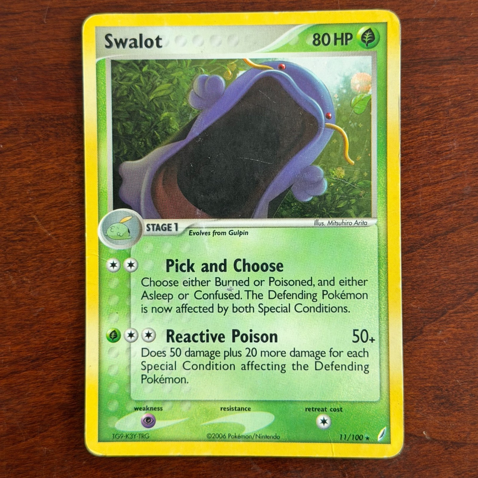 Swalot 11/100 Holo Rare EX Crystal Guardians Pokemon Card DMG