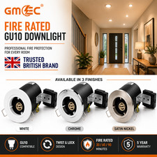 GU10 Fire Rated Downlight Fitting Recessed Ceiling Spotlight fitting GMEC UK