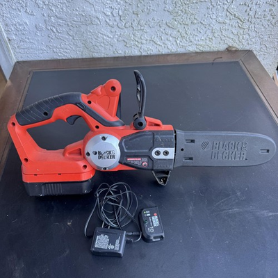 #ad #ad Black amp; Decker CCS818 18V Cordless Chainsaw With Battery Charger Works $49.99