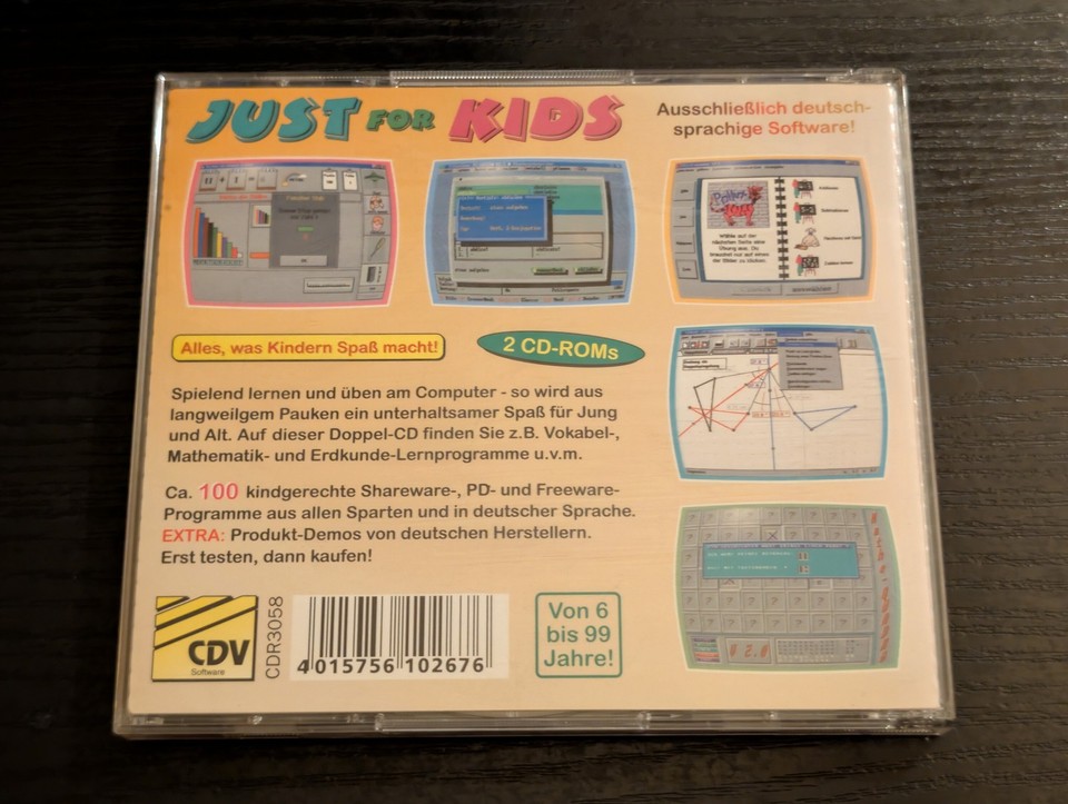 Just for Kids 2 CD-ROM CDV Software Kinder Lernprogramme Shareware PC ...