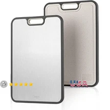 15 Inch Titanium Cutting Board Double-Sided Non Toxic Dishwasher Safe Chopper US